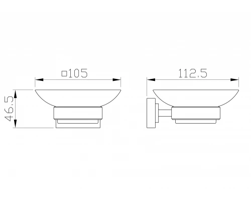 Мыльница с держателем WONZON & WOGHAND FLAT, Хром (WW-9722)