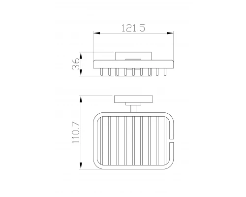 Мыльница с держателем WONZON & WOGHAND FLAT, Хром (WW-9724)