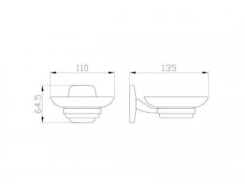 Мыльница с держателем WONZON & WOGHAND PORTO, Хром (WW-1201)