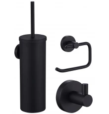 Набор аксессуаров из 3 предметов (крючок, держатель для бумаги, ершик) WONZON & WOGHAND, Черный (WW-8100-BL)