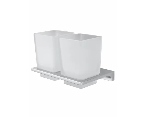 Два стакана для зубных щеток с держателем WONZON & WOGHAND ECLIPSE, Хром (WW-9128)