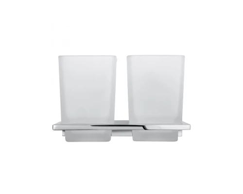 Два стакана для зубных щеток с держателем WONZON & WOGHAND ECLIPSE, Хром (WW-9128)