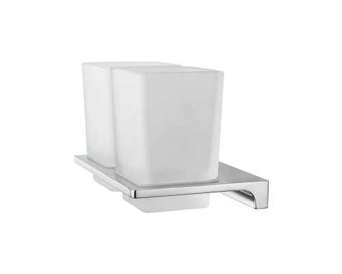 Два стакана для зубных щеток с держателем WONZON & WOGHAND ECLIPSE, Хром (WW-9128)