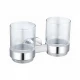 Два стакана для зубных щеток с держателем WONZON & WOGHAND FIRST, Хром (WW-8428)