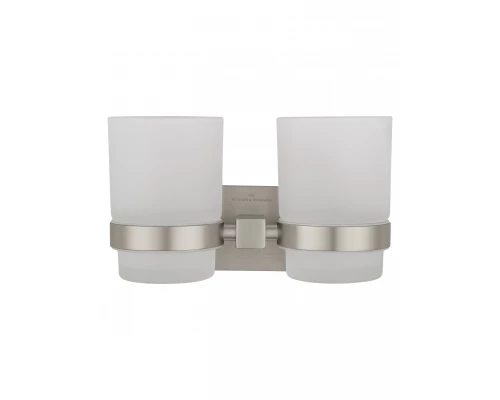 Два стакана для зубных щеток с держателем WONZON & WOGHAND POLO, Брашированный никель (WW-8928-BN)