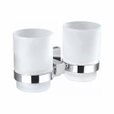 Два стакана для зубных щеток с держателем WONZON & WOGHAND POLO, Хром (WW-8928) Два стакана для зубных щеток с держателем WONZON & WOGHAND POLO, Хром (WW-8928)