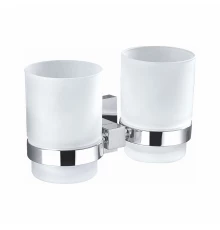 Два стакана для зубных щеток с держателем WONZON & WOGHAND POLO, Хром (WW-8928)