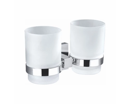 Два стакана для зубных щеток с держателем WONZON & WOGHAND POLO, Хром (WW-8928)