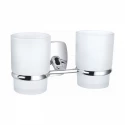 Два стакана для зубных щеток с держателем WONZON & WOGHAND PORTO, Хром (WW-1801) Два стакана для зубных щеток с держателем WONZON & WOGHAND PORTO, Хром (WW-1801)