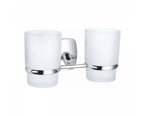 Два стакана для зубных щеток с держателем WONZON & WOGHAND PORTO, Хром (WW-1801)