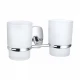 Два стакана для зубных щеток с держателем WONZON & WOGHAND PORTO, Хром (WW-1801)