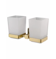 Два стакана для зубных щеток с держателем WONZON & WOGHAND ROMA, Бронза (WW-7228)