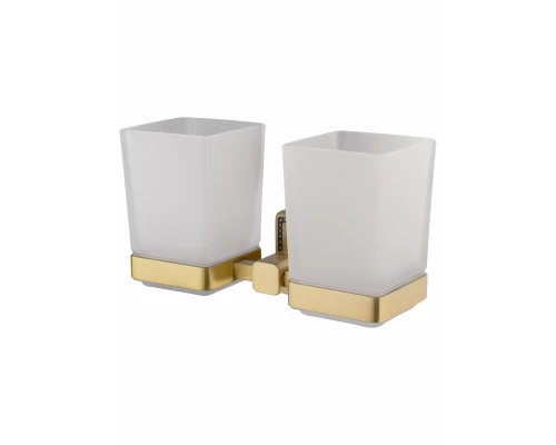 Два стакана для зубных щеток с держателем WONZON & WOGHAND ROMA, Бронза (WW-7228)