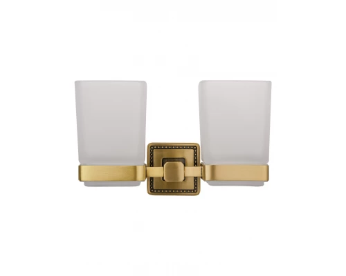 Два стакана для зубных щеток с держателем WONZON & WOGHAND ROMA, Бронза (WW-7228)