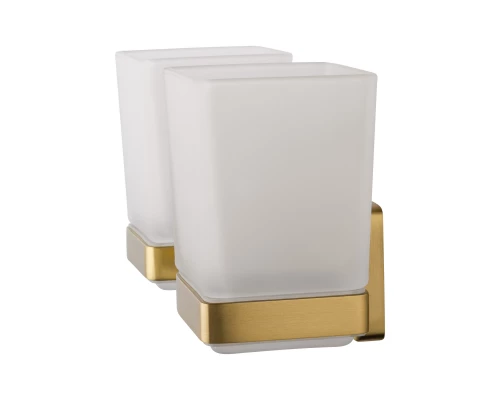 Два стакана для зубных щеток с держателем WONZON & WOGHAND ROMA, Бронза (WW-7228)