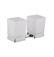 Два стакана для зубных щеток с держателем WONZON & WOGHAND STILL, Хром (WW-6628)