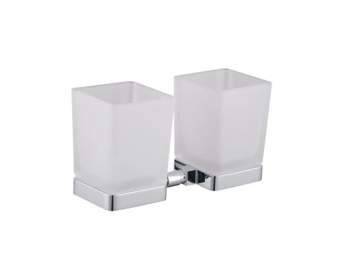 Два стакана для зубных щеток с держателем WONZON & WOGHAND STILL, Хром (WW-6628)