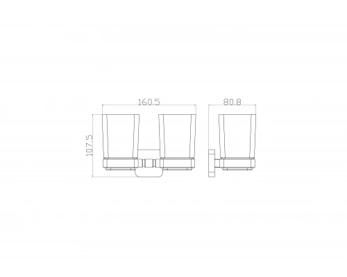 Два стакана для зубных щеток с держателем WONZON & WOGHAND STILL, Хром (WW-6628)