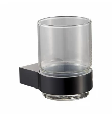 Стакан для зубных щеток с держателем WONZON & WOGHAND CARBON, Черный (WW-7721)