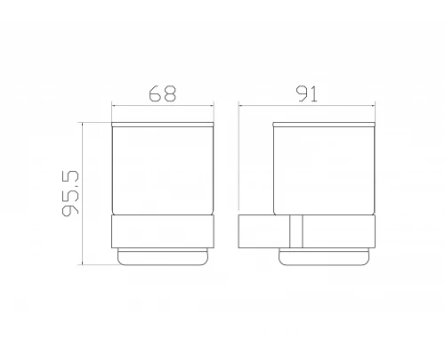 Стакан для зубных щеток с держателем WONZON & WOGHAND CARBON, Черный (WW-7721)