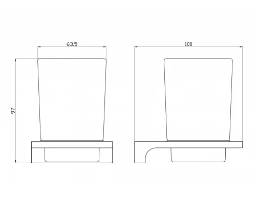 Стакан для зубных щеток с держателем WONZON & WOGHAND ECLIPSE, Глянцевое золото (WW-9121-LG)