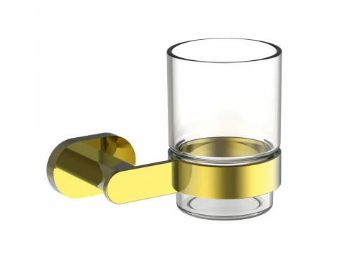 Стакан для зубных щеток с держателем WONZON & WOGHAND FIRST, Глянцевое золото (WW-8421-LG)