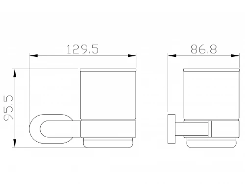 Стакан для зубных щеток с держателем WONZON & WOGHAND FIRST, Глянцевое золото (WW-8421-LG)