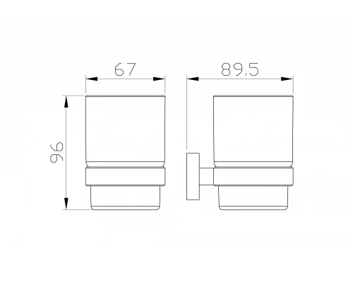 Стакан для зубных щеток с держателем WONZON & WOGHAND GRAFFITY, Темный графит (WW-9321-BGM)