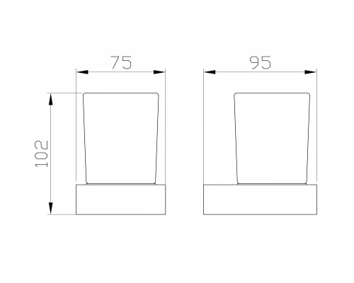 Стакан для зубных щеток с держателем WONZON & WOGHAND LOTTE, Хром (WW-8321)