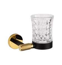 Стакан для зубных щеток с держателем WONZON & WOGHAND MAJESTIC, Черный/Золото (WW-9221)