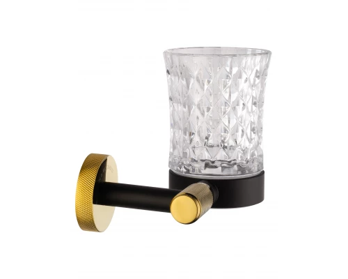 Стакан для зубных щеток с держателем WONZON & WOGHAND MAJESTIC, Черный/Золото (WW-9221)