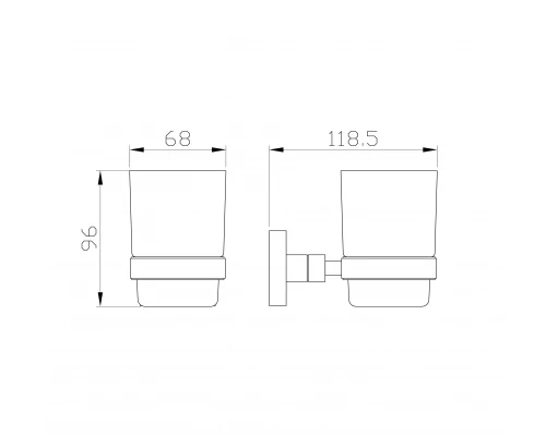 Стакан для зубных щеток с держателем WONZON & WOGHAND POLO, Брашированный никель (WW-8921-BN)