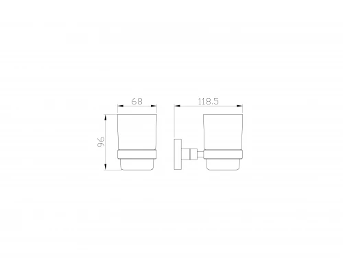 Стакан для зубных щеток с держателем WONZON & WOGHAND POLO, Хром (WW-8921)