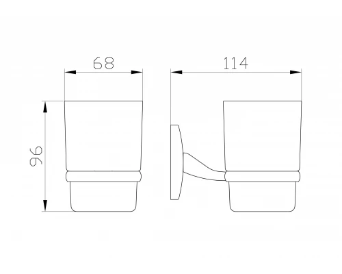 Стакан для зубных щеток с держателем WONZON & WOGHAND PORTO, Хром (WW-1101)