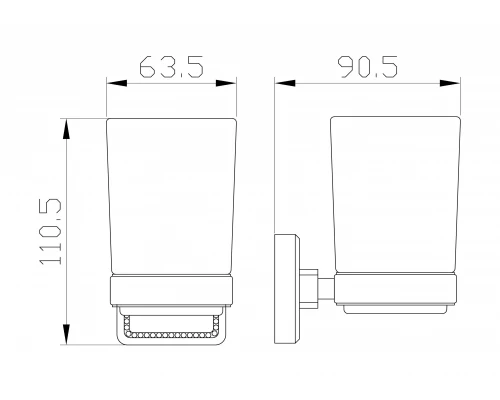 Стакан для зубных щеток с держателем WONZON & WOGHAND ROMA, Бронза (WW-7221)