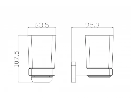 Стакан для зубных щеток с держателем WONZON & WOGHAND STILL, Хром (WW-6621)