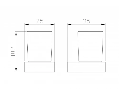 Стакан для зубных щеток с держателем WONZON & WOGHAND, Хром (WW-9521)