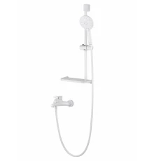 Смеситель для ванны с душевым гарнитуром WONZON & WOGHAND ALFA, Белый матовый (WW-AE3201-MW)