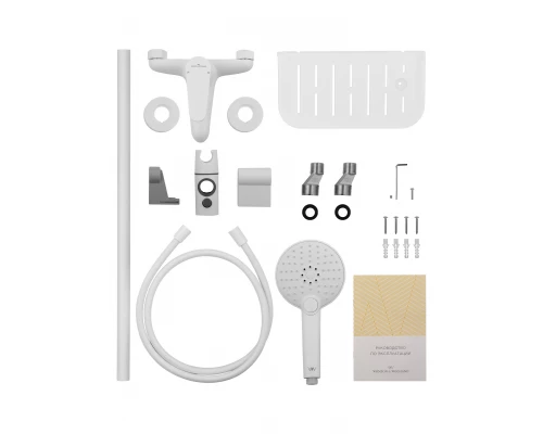 Смеситель для ванны с душевым гарнитуром WONZON & WOGHAND ALFA, Белый матовый (WW-AE3201-MW)