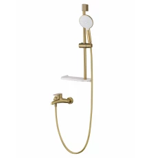 Смеситель для ванны с душевым гарнитуром WONZON & WOGHAND ALFA, Брашированное золото (WW-AE3201-BG)