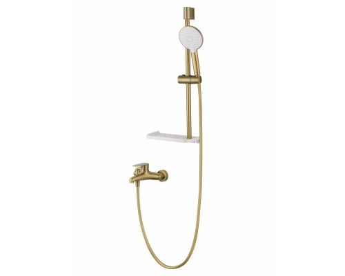 Смеситель для ванны с душевым гарнитуром WONZON & WOGHAND ALFA, Брашированное золото (WW-AE3201-BG)