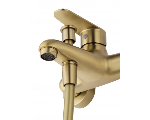 Смеситель для ванны с душевым гарнитуром WONZON & WOGHAND ALFA, Брашированное золото (WW-AE3201-BG)