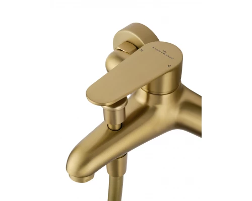 Смеситель для ванны с душевым гарнитуром WONZON & WOGHAND ALFA, Брашированное золото (WW-AE3205-BG)