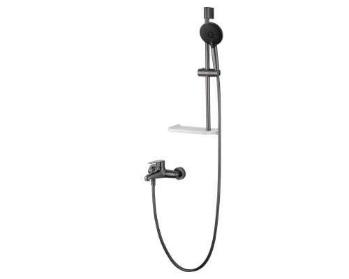 Смеситель для ванны с душевым гарнитуром WONZON & WOGHAND ALFA, Темный графит (WW-AE3201-BGG)