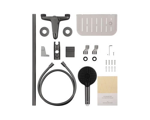 Смеситель для ванны с душевым гарнитуром WONZON & WOGHAND ALFA, Темный графит (WW-AE3201-BGG)