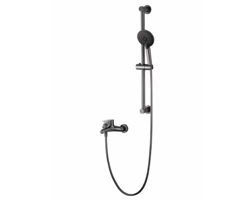 Смеситель для ванны с душевым гарнитуром WONZON & WOGHAND ALFA, Темный графит (WW-AE3205-BGG)