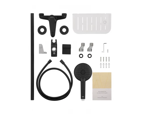 Смеситель для ванны с душевым гарнитуром WONZON & WOGHAND ALFA, Черный матовый (WW-AE3201-MB)