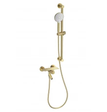 Смеситель для ванны с душевым гарнитуром WONZON & WOGHAND CLICK, Брашированное золото (WW-FE05L222-BG)