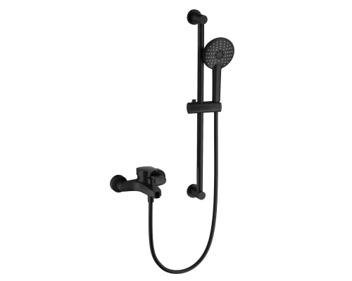 Смеситель для ванны с душевым гарнитуром WONZON & WOGHAND, Черный матовый (WW-C2501-MB)