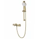 Смеситель для ванны с душевым гарнитуром и термостатом WONZON & WOGHAND SOLID, Брашированное золото (WW-C2011-A-BG)